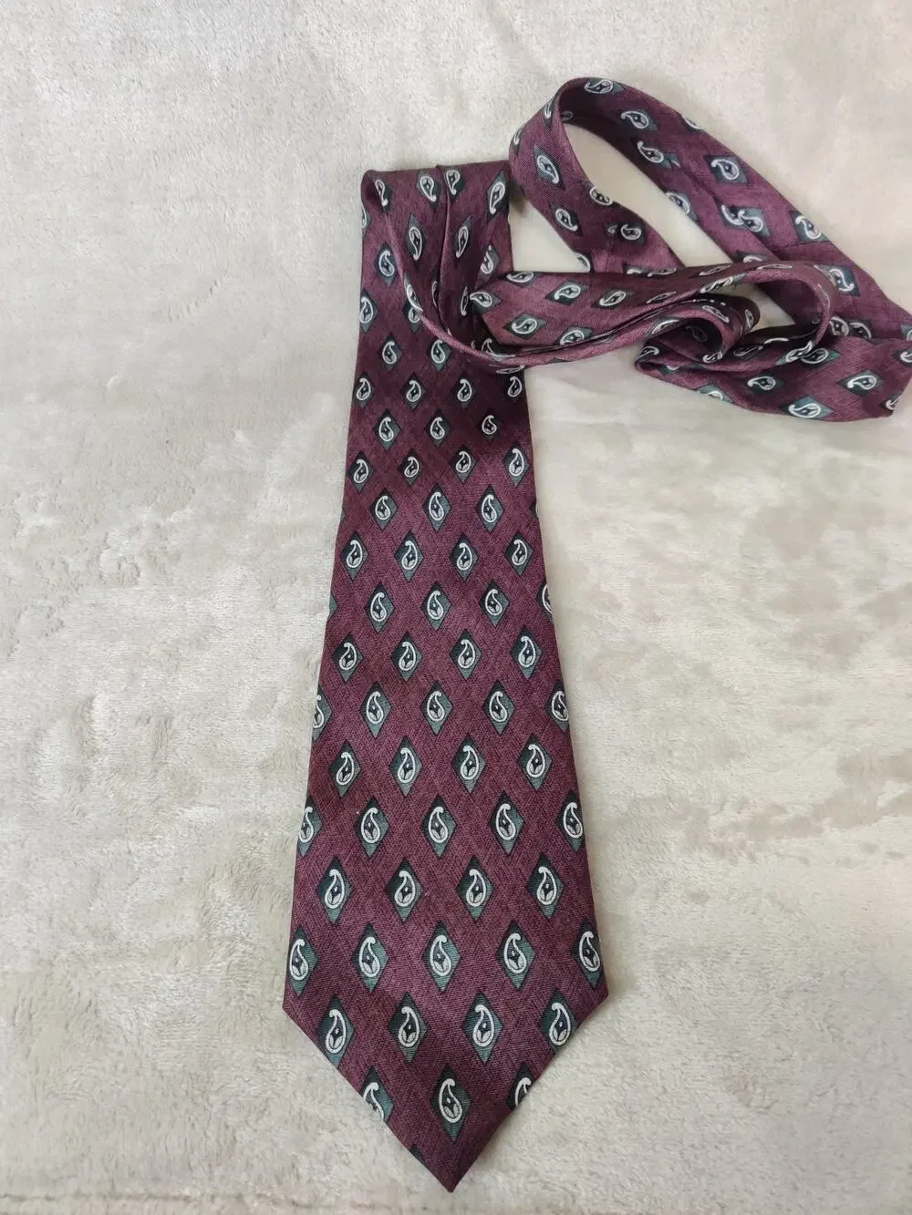 Vintage Stafford Geometric All Silk Tie Designer Tear Drop 4